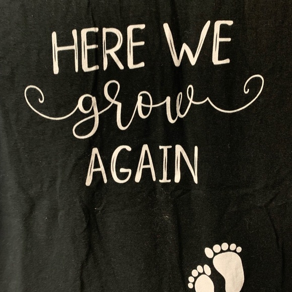 🎉 Host Pick🎉 “Here We Grow Again” pregnancy Announcement Shirt (Worn ONCE) - Picture 4 of 6